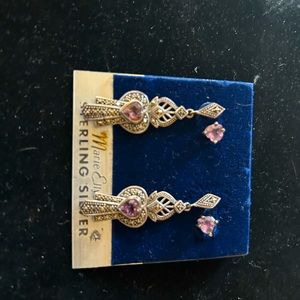 4 piece sterling silver & marcacite set